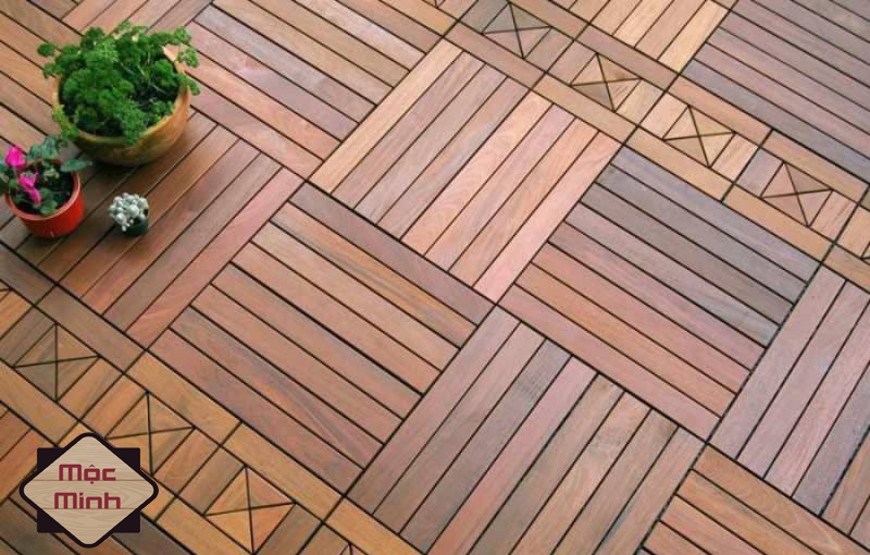 sàn gỗ xếp hình vuông